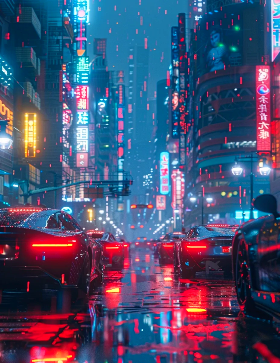 动漫之家场景截图：赛博朋克风格城市夜景